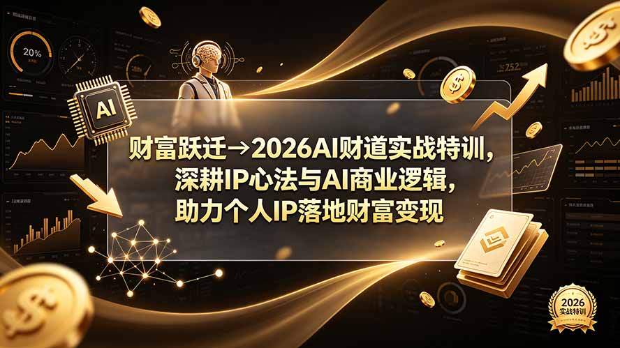 财富跃迁→2026AI财道实战特训，深耕IP心法与AI商业逻辑，助力个人IP落地财富变现-FANGXZHAN网创