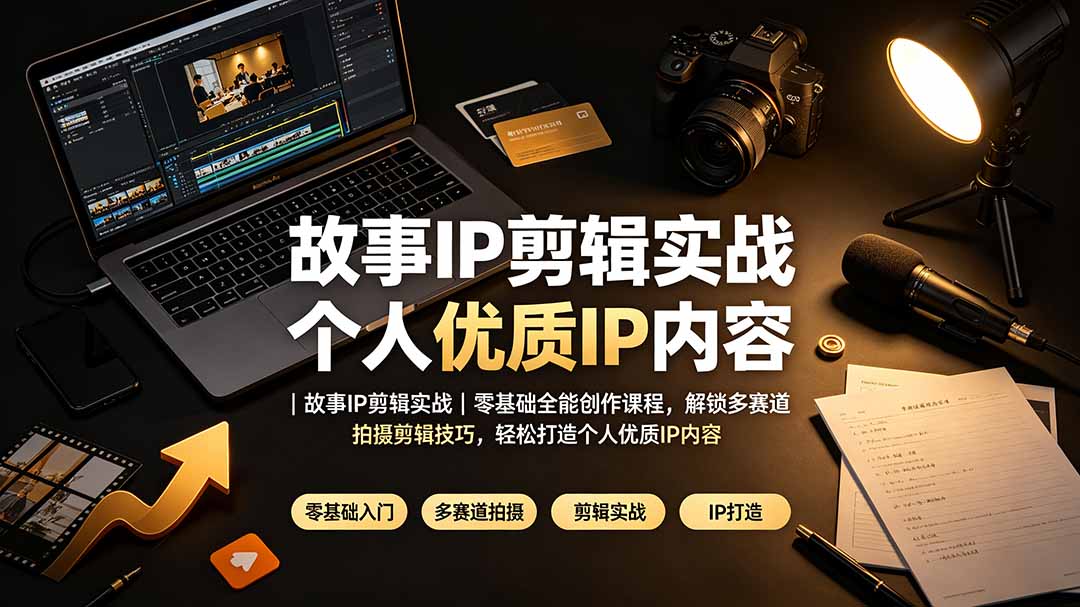 故事IP剪辑实战｜零基础全能创作课程，解锁多赛道拍摄剪辑技巧，轻松打造个人优质IP内容-FANGXZHAN网创