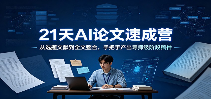 21天AI论文速成营：从选题文献到全文整合，手把手产出导师级阶段稿件-FANGXZHAN网创