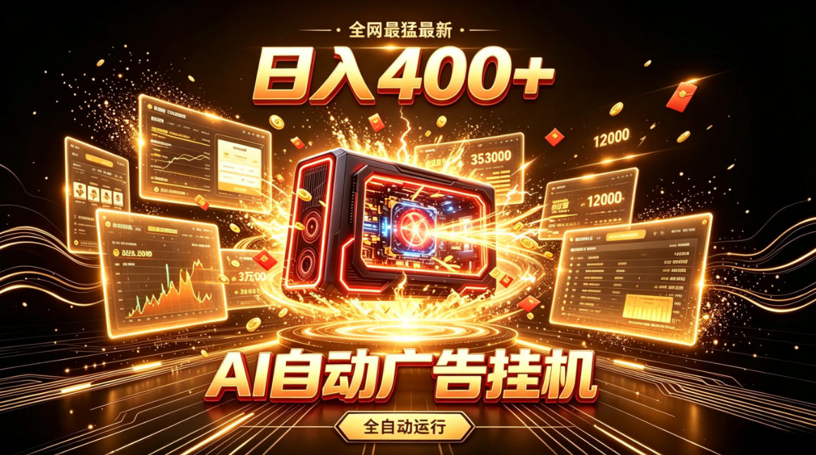 全网最猛最新的AI自动广告挂G，狠收益日入400+，真正做到躺賺式变现【揭秘】-FANGXZHAN网创