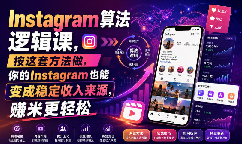 Instagram算法逻辑课，按这套方法做，你的Instagram也能变成稳定收入来源，賺米更轻松【原创双语字幕】-FANGXZHAN网创