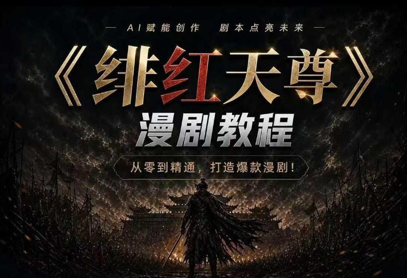 绯红天尊AI漫剧系统教程｜从零入门到精通，工具运用+剧本创作+爆款逻辑+提示词素材+镜头剪辑，全套爆款漫剧落地实战课-FANGXZHAN网创