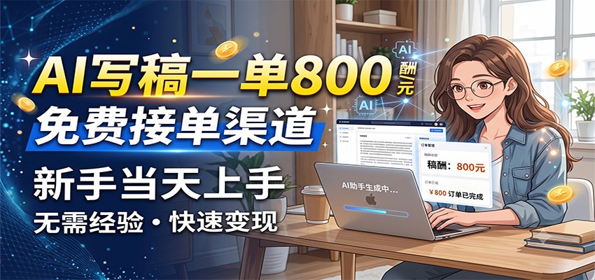 AI写稿一单800，免费接单渠道，一单一结几十到上千，新手当天上手-FANGXZHAN网创