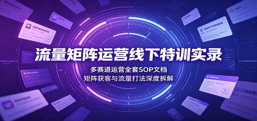 流量矩阵运营线下特训实录：多赛道运营全套SOP文档，矩阵获客与流量打法深度拆解-FANGXZHAN网创