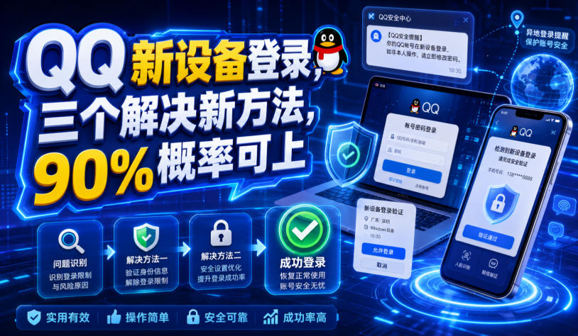 QQ新设备登录，三个解决新方法，90%概率可上-FANGXZHAN网创