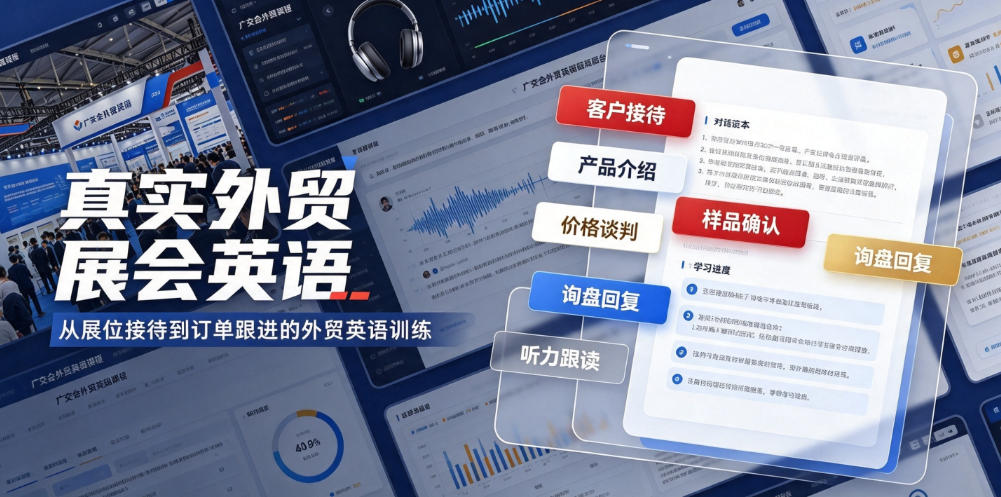 真实外贸展会英语，广交会外贸口语听力突击课程【音频】-FANGXZHAN网创