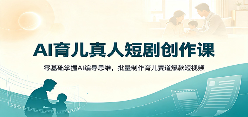 AI育儿真人短剧创作课：零基础掌握AI编导思维，批量制作育儿赛道爆款短视频-FANGXZHAN网创