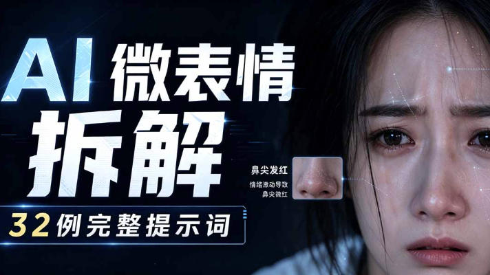 AI微表情拆解提示词合集，精准调控AI角色表情，可直接复用，0基础也能调出影视级表情变化-FANGXZHAN网创