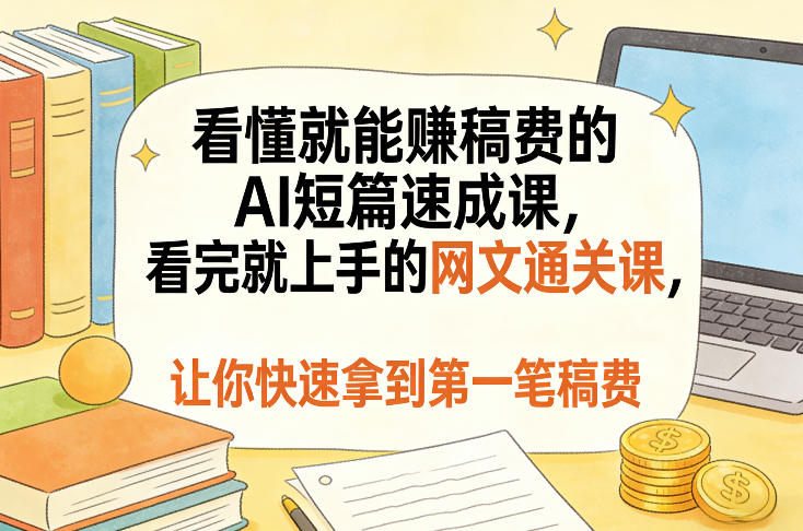 看懂就能賺稿费的AI短篇速成课，看完就上手的网文通关课，让你快速拿到第一笔稿费(更新8月)-FANGXZHAN网创