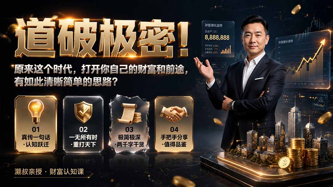 付费文章：道破极密！原来这个时代，打开你自己的财富和前途，有如此清晰简单的思路？-FANGXZHAN网创