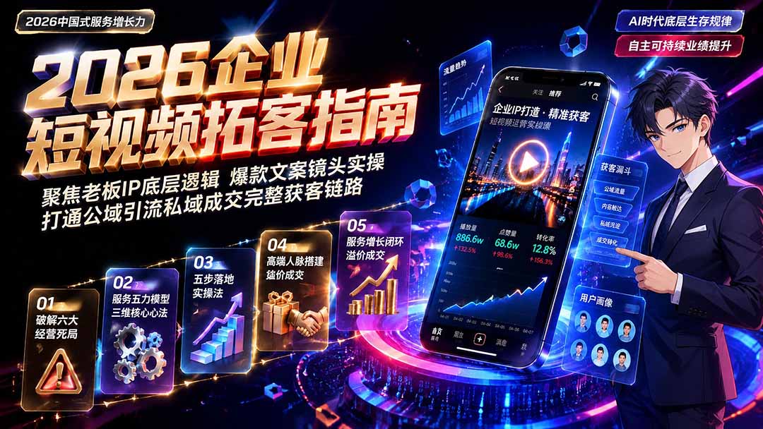 2026AI时代服务增长力实战课-无水印｜五力模型三维心法教学，破解门店客源流失低价内卷实现长效业绩增长-FANGXZHAN网创