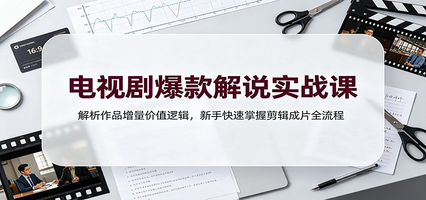 电视剧爆款解说实战课：解析作品增量价值逻辑，新手快速掌握剪辑成片全流程-FANGXZHAN网创