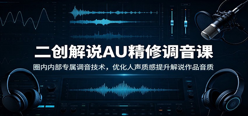 二创解说AU精修调音课：圈内内部专属调音技术，优化人声质感提升解说作品音质-FANGXZHAN网创