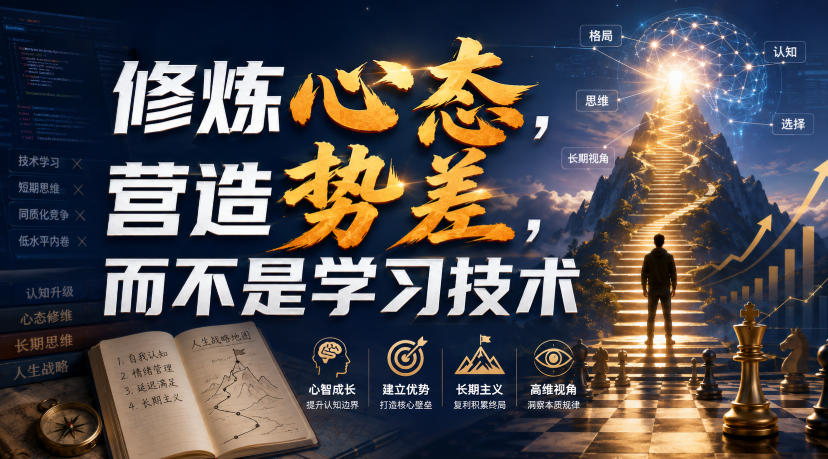 付费文章：修炼心态，营造势差，而不是学习技术-HFXZHAN网创