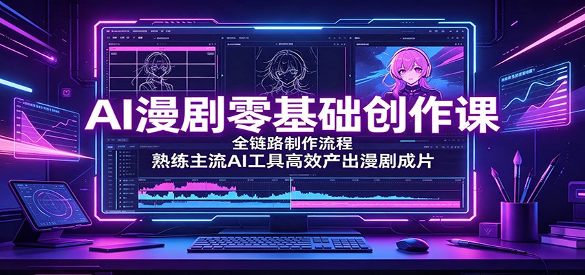 AI漫剧零基础创作课：全链路制作流程，熟练主流AI工具高效产出漫剧成片-FANGXZHAN网创