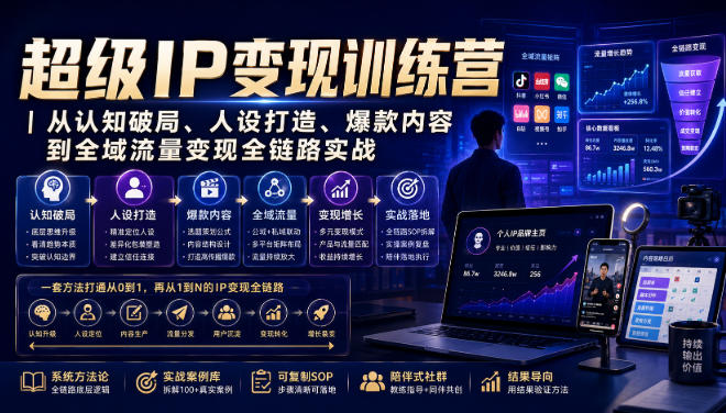 超级IP变现训练营｜从认知破局、人设打造、爆款内容到全域流量变现全链路实战-FANGXZHAN网创