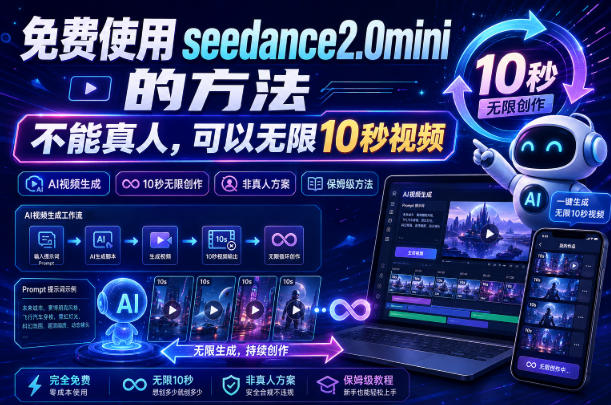 免费使用seedance2.0mini的方法，不能真人，可以无限10秒视频，9图+3音频参考-FANGXZHAN网创
