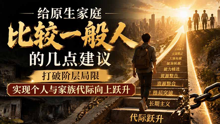 付费文章：给原生家庭比较一般人的几点建议，打破阶层局限，实现个人与家族代际向上跃升-FANGXZHAN网创