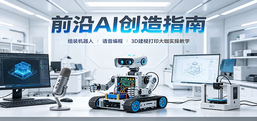 前沿AI创造指南：组装机器人、语音编程、3D建模打印大咖实操教学-FANGXZHAN网创