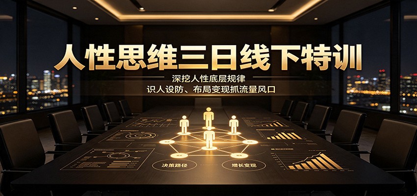 人性思维三日线下特训：深挖人性底层规律，识人设防、布局变现抓流量风口-FANGXZHAN网创