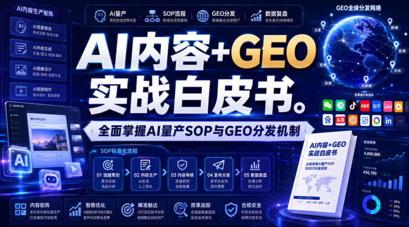 AI内容+GEO实战白皮书，全面掌握AI量产SOP与GEO分发机制【文档】-FANGXZHAN网创