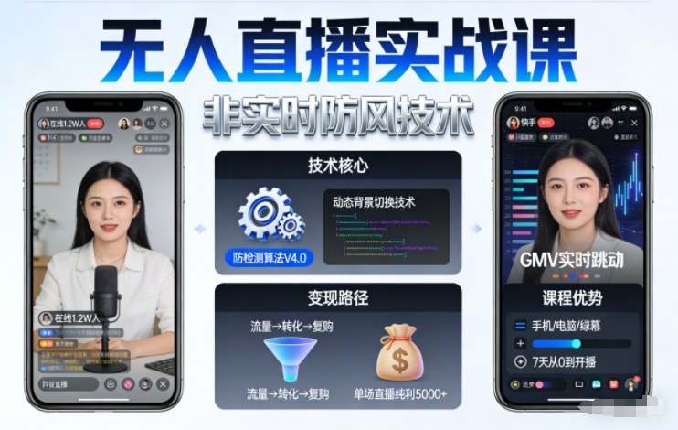 宝子哥无人直播实战课，非实时防风技术，聚焦抖音快手等平台直播带货，轻松开启直播变现之路(更新2026年08月06日)-FANGXZHAN网创