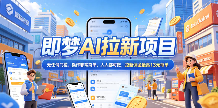 2026年即梦AI拉新项目最新玩法，无任何门槛，操作非常简单，人人都可做，拉新佣金最高13米每单(更新08月07日)-HFXZHAN网创