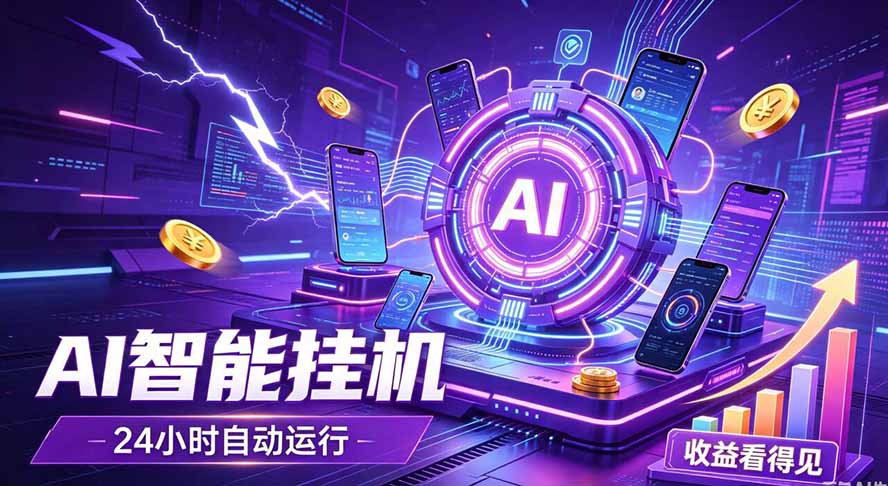 AI智能广告挂机，躺赚新模式 设备托管运行，解放双手持续变现-HFXZHAN网创