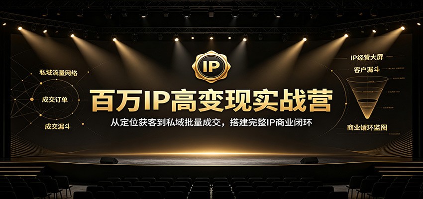 百万IP高变现实战营：从定位获客到私域批量成交，搭建完整IP商业闭环-HFXZHAN网创