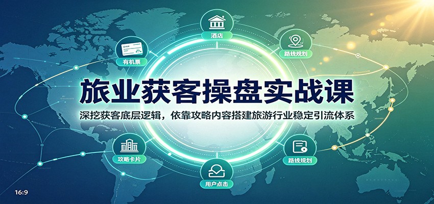 旅业获客操盘实战课：深挖获客底层逻辑，依靠攻略内容搭建旅游行业稳定引流体系-HFXZHAN网创