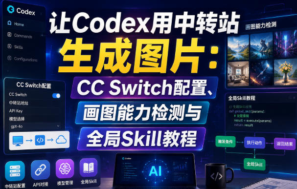 让Codex用中转站生成图片：CC Switch配置、画图能力检测与全局Skill教程-HFXZHAN网创