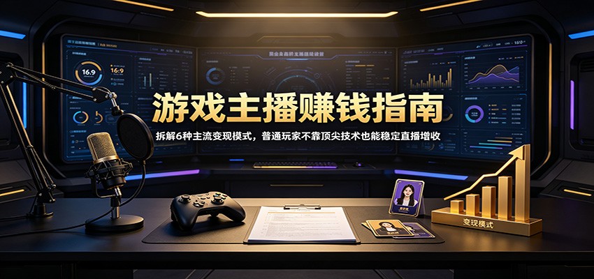 游戏主播赚钱指南：拆解6种主流变现模式，普通玩家不靠顶尖技术也能稳定直播增收-HFXZHAN网创