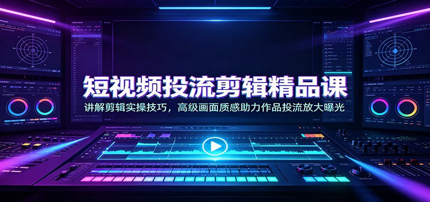 短视频投流剪辑精品课：讲解剪辑实操技巧，高级画面质感助力作品投流放大曝光-HFXZHAN网创