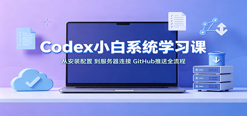 Codex小白系统学习课：小从安装配置，到服务器连接、GitHub推送全流程-HFXZHAN网创