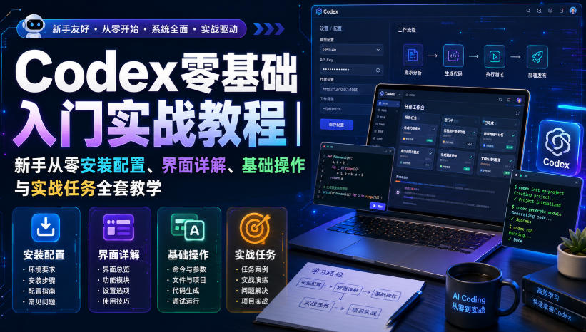 Codex零基础入门实战教程｜新手从零安装配置、界面详解、基础操作与实战任务全套教学-HFXZHAN网创