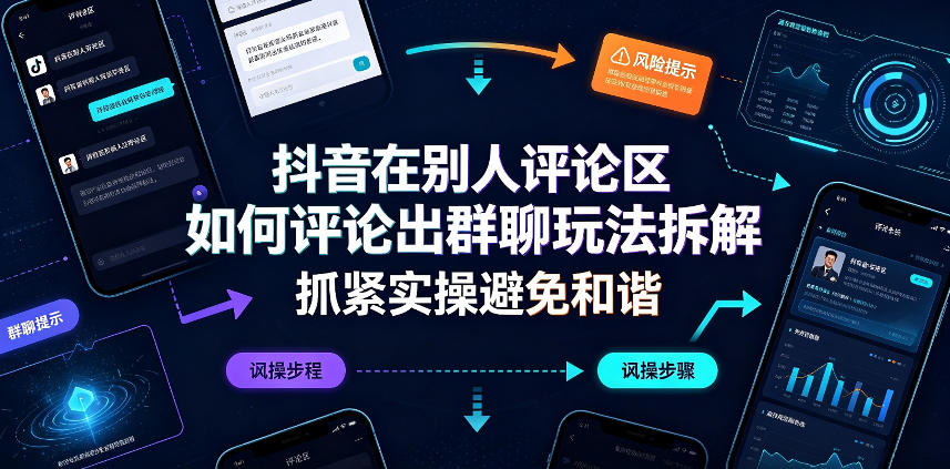 抖音在别人评论区如何评论出群聊玩法拆解，抓紧实操避免和谐-HFXZHAN网创