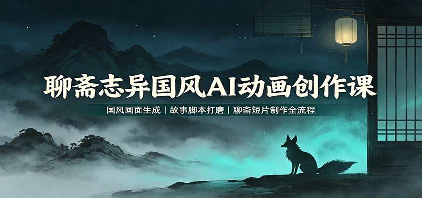 聊斋志异国风AI动画创作课：国风画面生成，故事脚本打磨，聊斋短片制作全流程-HFXZHAN网创