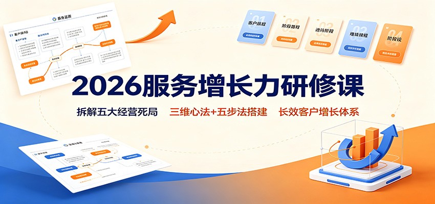2026服务增长力研修课：拆解五大经营死局，三维心法+五步法搭建长效客户增长体系-HFXZHAN网创