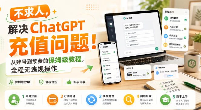 不求人，解决ChatGPT充值问题！从建号到续费的保姆级教程，全程无违规操作-HFXZHAN网创