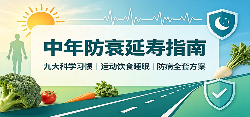 中年防衰延寿指南：九大科学习惯，运动饮食睡眠防病全套方案-HFXZHAN网创