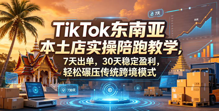 TikTok东南亚本土店实操陪跑教学，7天出单，30天稳定盈利，轻松碾压传统跨境模式(更新0819)-HFXZHAN网创