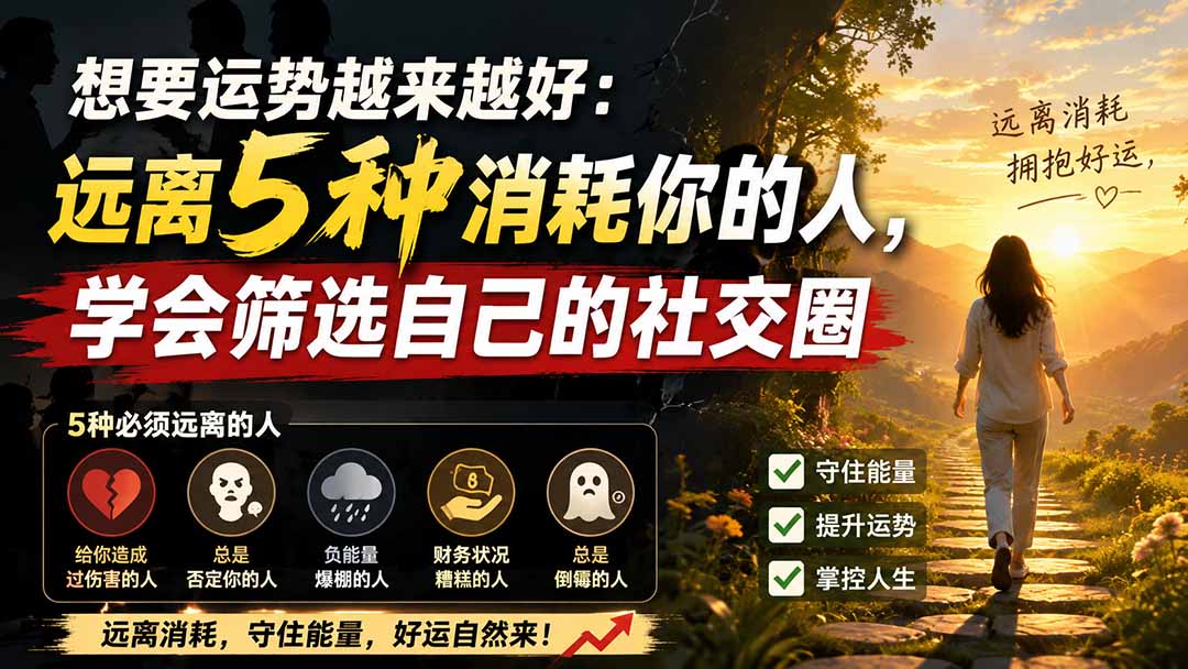 付费文章：想要运势越来越好：远离5种消耗你的人，学会筛选自己的社交圈-HFXZHAN网创