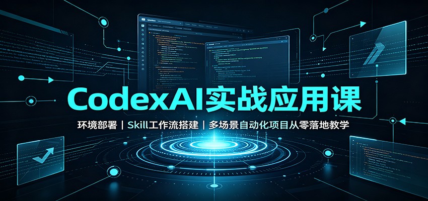 CodexAI实战应用课：环境部署Skill工作流搭建，多场景自动化项目从零落地教学-HFXZHAN网创