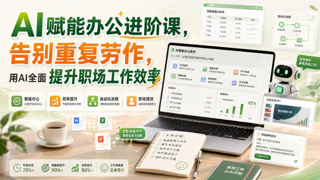AI赋能办公进阶课，告别重复劳作，用AI全面提升职场工作效率-HFXZHAN网创