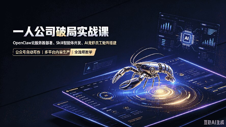 一人公司破局实战课｜OpenClaw云服务器部署、Skill智能体开发、AI龙虾员工矩阵搭建，公众号自动写作与多平台内容...-HFXZHAN网创