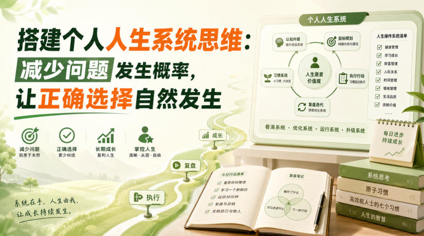 付费文章：搭建个人人生系统思维：减少问题发生概率，让正确选择自然发生-HFXZHAN网创