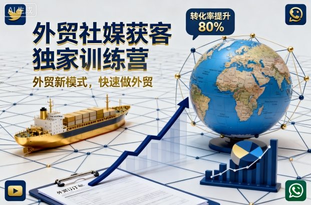 外贸社媒获客独家训练营，外贸新模式，快速做外贸(更新26年08月21日)-HFXZHAN网创