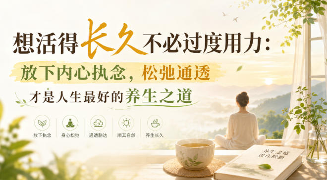付费文章：想活得长久不必过度用力：放下内心执念，松弛通透才是人生最好的养生之道-HFXZHAN网创