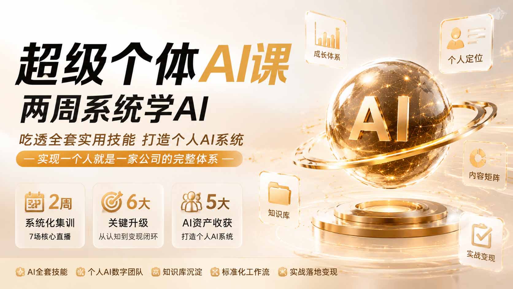 超级个体AI课 两周系统学AI；吃透全套实用技能打造个人AI系统，实现一个人就是一家公司的完整体系(更新0823-HFXZHAN网创