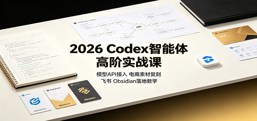 2026 Codex智能体高阶实战课：模型API接入，电商素材复刻，飞书Obsidian落地教学-HFXZHAN网创